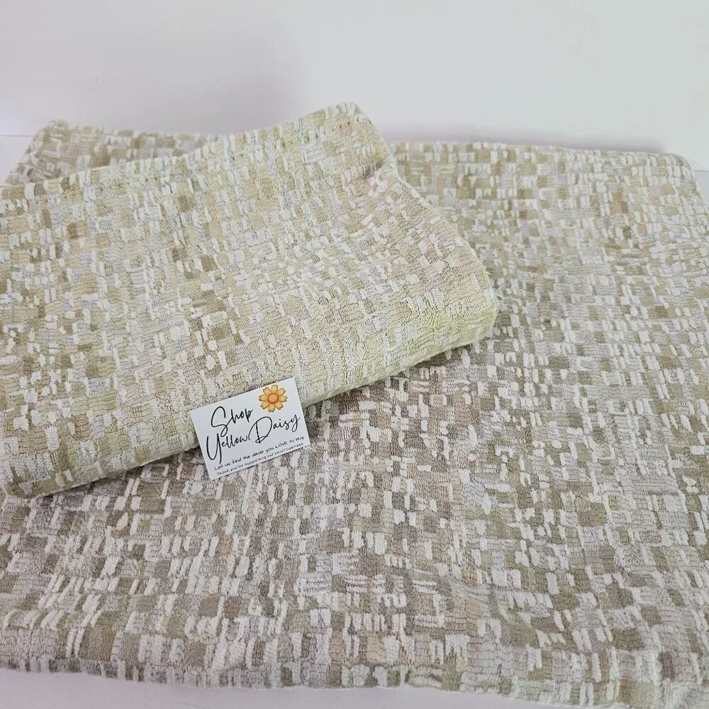 Set Of 2 Haverty's Tweed Beige & White Throw Pillow Covers Zippers 20
